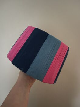 Fuchsia, Denim And Navy Striped String Lampshade Large, 3 of 3