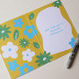 Keep On Blooming Flower Print A6 Greeting Card, thumbnail 2 of 3