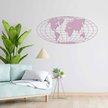 Round Wooden World Map Modern Art For Global Homes, 4 of 12