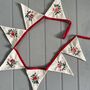 Christmas Robin Embroidered Linen Bunting, thumbnail 2 of 4