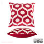 Red Drop Pattern Silk Ikat Velvet Cushion Cover 50x50cm, thumbnail 2 of 6
