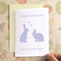 Personalised Bunny Anniversary Card, thumbnail 1 of 7