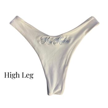 Custom Mrs Design Personalised Embroidered Bikini Bottoms For Honeymoon/Hen Do, 7 of 8