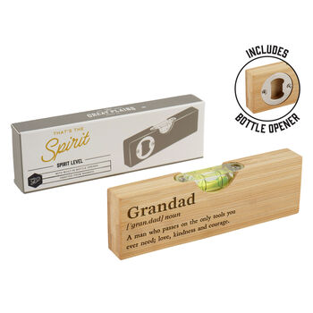 Wooden Spirit Level Bottle Opener 'Grandad' Dictionary Definition | Fathers Day | Gift Box | Engraved Gift | Gift For Him, 2 of 2