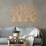 Modern Four Panel Wooden Tree Wall Art Home Room Decor, thumbnail 8 of 9