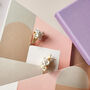Keshi Pearl Cluster Stud Earrings In A Gift Box, thumbnail 1 of 11