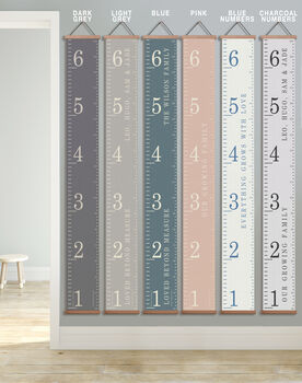 Personalised 6ft Family Ruler Canvas Height Chart, 4 of 7