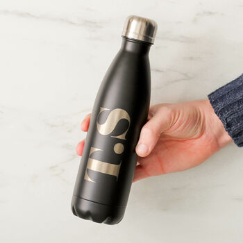 Personalised Reuseable Initials Metal Bottle For Dad, 3 of 4