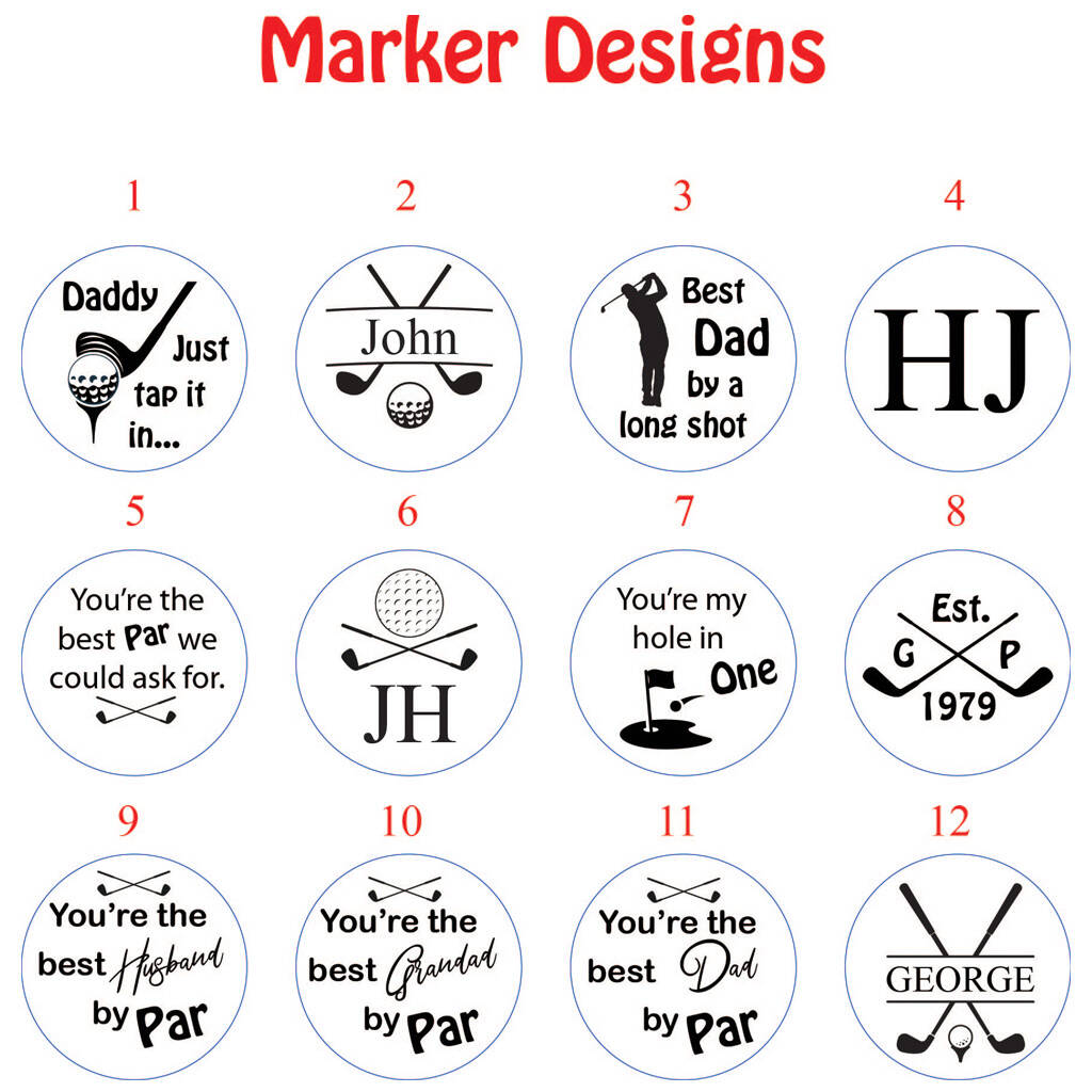 Personalised Golf Ball Marker Hat Clip And Markers By Taylor Cut Co