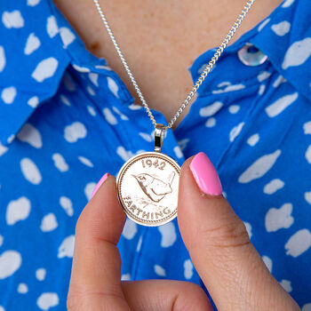 100th Birthday Farthing Coin Necklace, 3 of 12