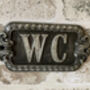 Vintage Black And Silver Bathroom Sign Wc Home / Office, thumbnail 2 of 4