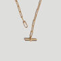 Adjustable Gold Chain T Bar Necklace In 18 K Gold Plated Sterling Silver, thumbnail 6 of 9