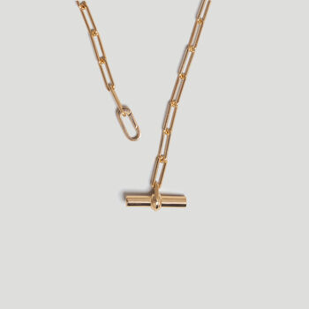 Adjustable Gold Chain T Bar Necklace In 18 K Gold Plated Sterling Silver, 6 of 9