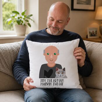 Personalised Cushion Gift For Cat Dad, 3 of 12