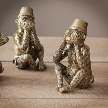 Set Of Three Moroccan Monkey Ornaments, 3 of 4