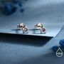 Tiny Amethyst Purple Cz Star Stud Earrings In Sterling Silver, thumbnail 2 of 12