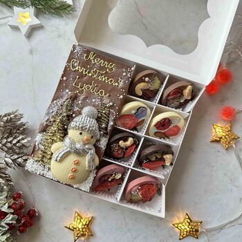 Christmas Snowman Chocolate, Personalised Xmas Gift, 3 of 8