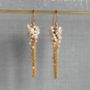 Small Gold And Pearl Tassel Earrings, thumbnail 3 of 4