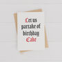 Let Us Partake Of Birthday Cake Funny Greetings Card, thumbnail 2 of 3