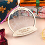 Personalised Engagement Snow Globe Map Christmas Bauble, thumbnail 2 of 6
