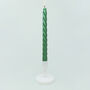 G Decor Coraline Verdéline Set Of Two, 10 Or 20 Forest Green Twisted Dinner And Taper Candles, thumbnail 3 of 3