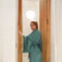 Green Satin Kimono Robe, thumbnail 3 of 7