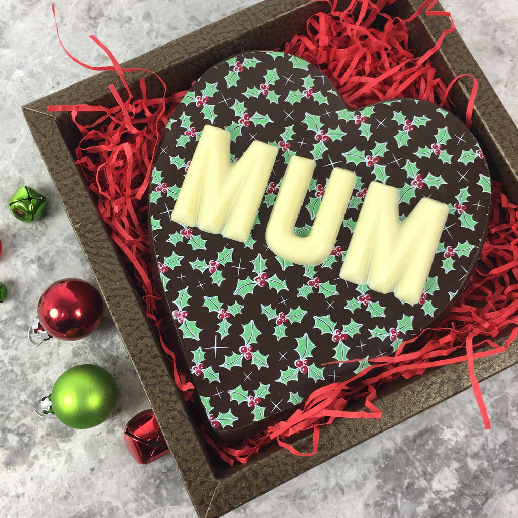 Personalised Dark Chocolate Christmas Heart Gift By Cocoapod Chocolates