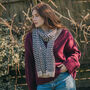 Monochrome Zigzag Knitted Scarf, thumbnail 1 of 3