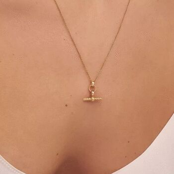 Mini Twisted T Bar Necklace, 5 of 8