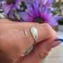 Sterling Silver Feather Leaf Adjustable Stacking Finger Or Thumb Ring, thumbnail 7 of 10