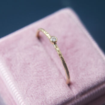 9ct Yellow Gold Diamond Stacking Ring, 3 of 4