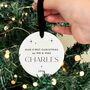 First Christmas As Mr And Mrs Personalised Ceramic Bauble, thumbnail 9 of 10