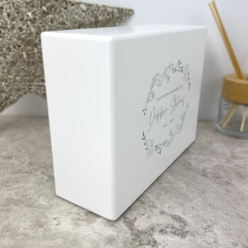 Personalised Wreath Cremation Urn For Ashes | One.09 Litres, 4 of 10