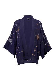 Cosmos Embroidered Short Kimono, 6 of 7