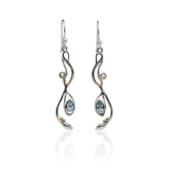 Blue Topaz And Pearl Drop Earrings, 6 of 9