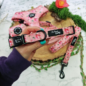 Sunday Rose Floral Dog Harness With Optional Set, 9 of 12
