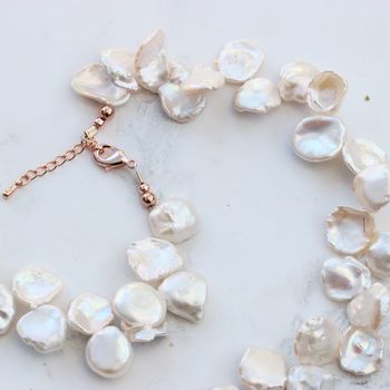 Modern White Keshi Pearl Necklace, 3 of 8