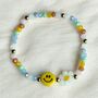 Multi Coloured Smile Beaded Bracelet, thumbnail 3 of 4