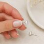 Sterling Silver White Freshwater Pearl Stud Earrings: Dainty Bridal Jewellery – 5mm, thumbnail 3 of 9
