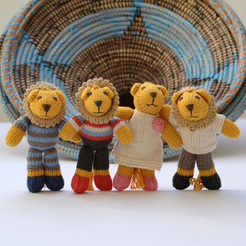 knitted lion toy