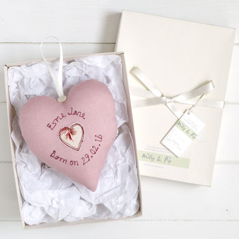 Personalised New Baby Girl Heart Gift, 8 of 12