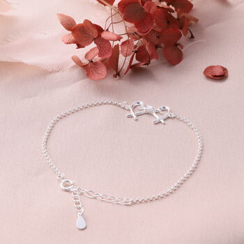 Mother And Daughter Twin Hearts Sterling Silver Bracelet, 8 of 10