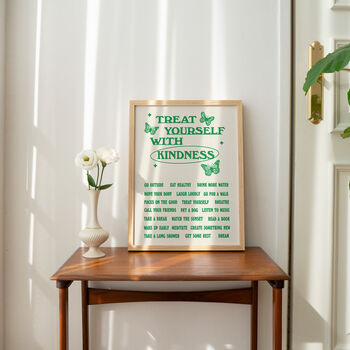'Treat Yourself With Kindeness' Retro Affimations Print, 3 of 12