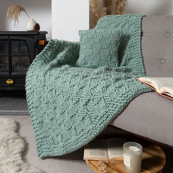 Basketweave Stitch Cushion Easy Knitting Kit, 4 of 6