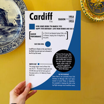 Personalised Season Print Gift For Cardiff City Fans, 4 of 6
