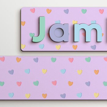 Personalised Love Hearts Wooden Name Puzzle, 2 of 6