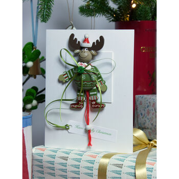 Dancing Reindeer Luxury Christmas Card, 2 of 5