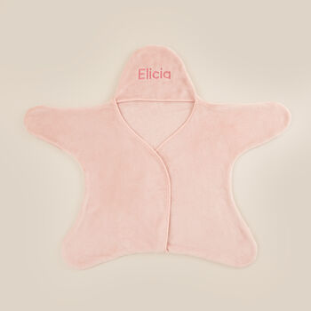 Personalised Pink Star Hooded Fleece Wrap, 3 of 6
