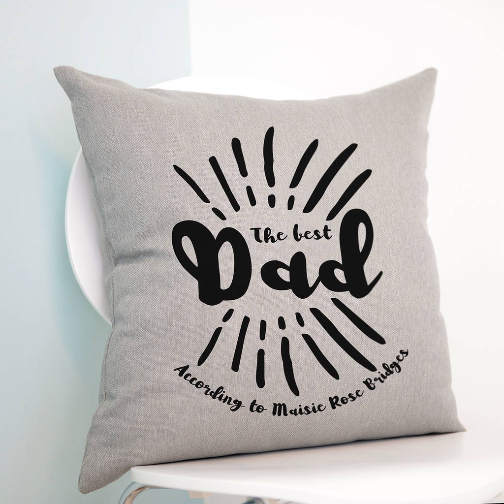 personalised the best dad cushion by a type of design ...