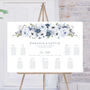 Wedding Table Plan In Winter Blue Florals, thumbnail 1 of 6